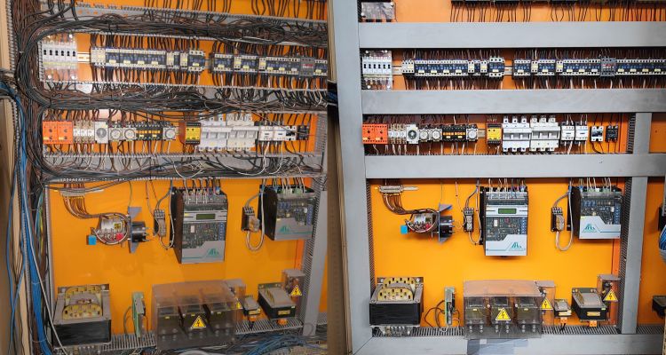 Before and after view of the control cabinet